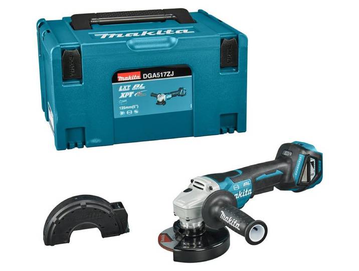 Meuleuse Ø125 mm 18V Brushless MAKITA DGA517ZJ Variateur et bouton homme mort avec Makpak