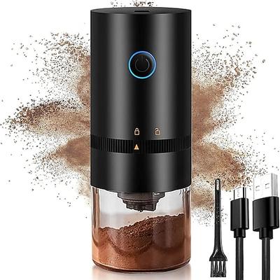 Portabler elektrischer Kaffeemühle - USB wiederaufladbar professioneller Keramikkern zum Mahlen von Kaffeebohnen