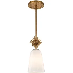 Elstead Lighting Staring Mini Pendelleuchte Gold antik Opalglas