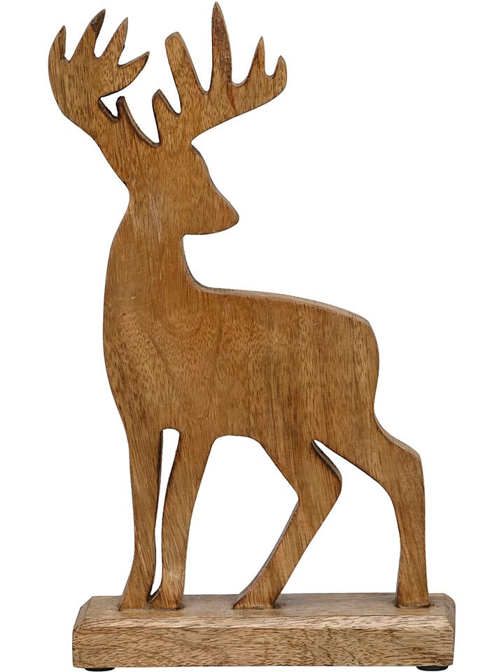 POSIWIO Dekofigur "Hirsch" in Hellbraun - (B)16,5 x (H)28 x (T)6 cm - onesize
