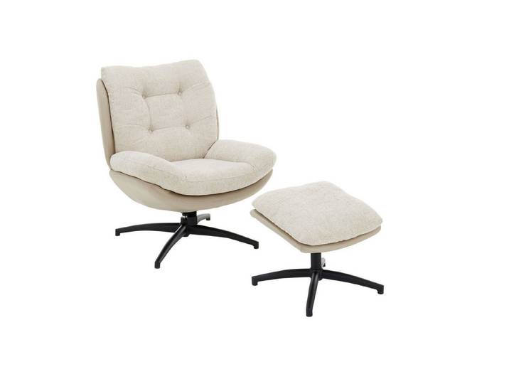 Robas Lund Loungesessel, in cappuccino, Chenille-Vintage Optik, 75x95x91 cm