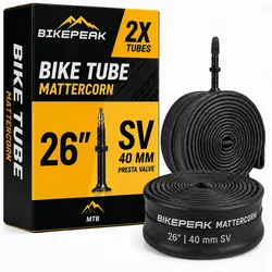 BikePeak 2x Fahrradschlauch Mattercorn MTB 26 Zoll SV-40mm 40/62-559 - 2er Set