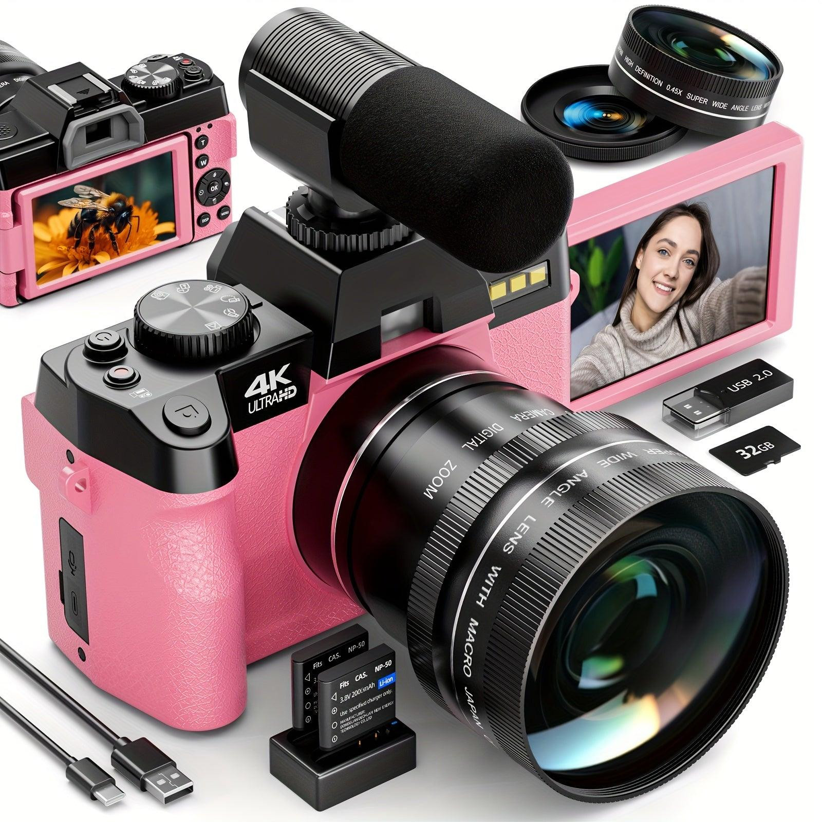 Selius Vlogcamera – Digitale Compactcamera met 48MP Sensor, 4K Video en WiFi