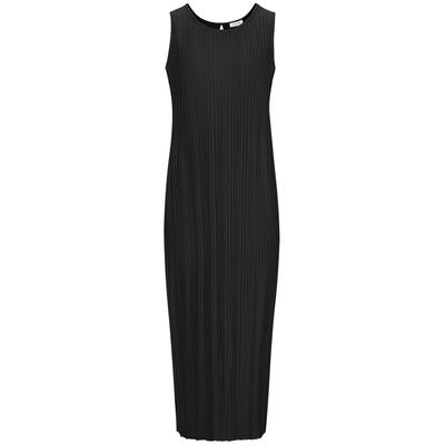 Plisseekleid LASCANA "in Midilänge mit gerader Passform", Damen, Gr. 36, N-Gr, Jersey, schwarz, Jersey, Obermaterial: 88% Polyester, 12% Elasthan, unifarben, figurumspielend ca. Mitte Wade, Rundhals, Kleider, Partykleid in Midilänge, elegantes...