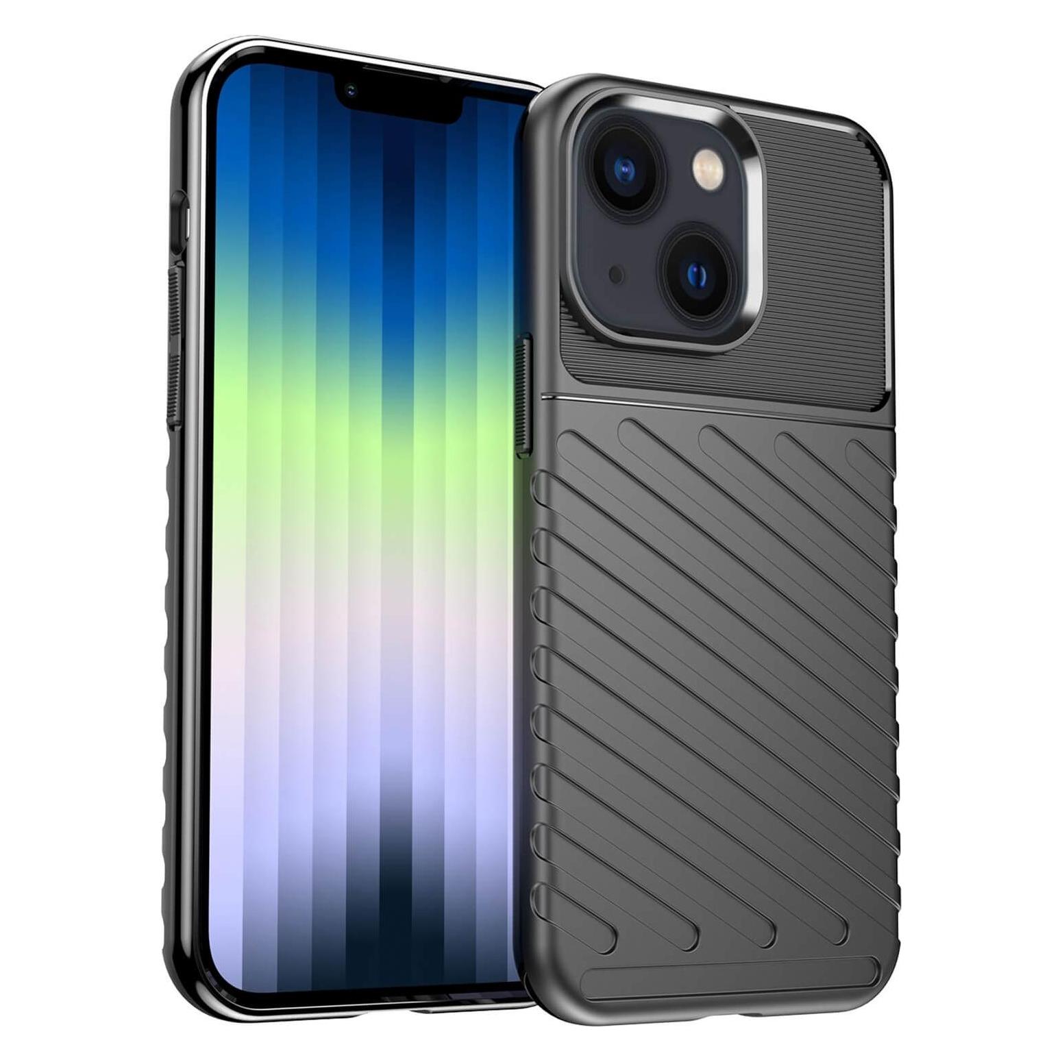 Cover-Discount iPhone 14 Plus - Textur Gummi Hülle schwarz (Apple iPhone 14 Plus) (EDA003012401A)