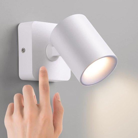 AWEKLIY LED Wandlamp - Draaibare Bedlamp voor Lezen - Traploos Dimbaar - 5W 3000K - Wit