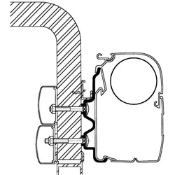 Thule Flat Adapter Serie 6 Markisenadapter Omnistor 9200/6300/6200 6 Meter