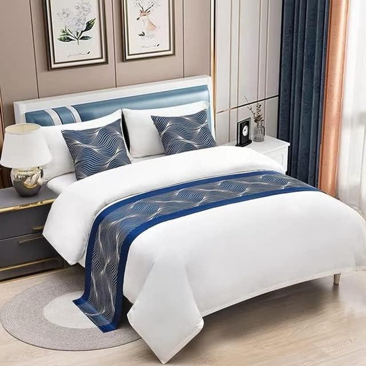 Decoratieve Bed Runner Sjaal in Rood Jacquard Satijn Weving