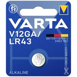 Varta Knopfzelle LR43 1.5 V 1 St. 120 mAh Alkali-Mangan ALKALINE Spec. V12GA/LR43 Bli1 04278101401