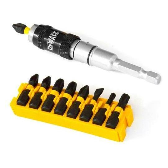 DeWalt Juego de puntas de atornillado Impact Torsion con punta guía pivotante (10 piezas) Silver (Bit-Halter) (DT70518T-QZ)