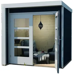 Weka Design Gartenhaus 262 A mit Doppeltür - 21 mm anthrazit - 50 % Rabatt auf Dacheindeckung