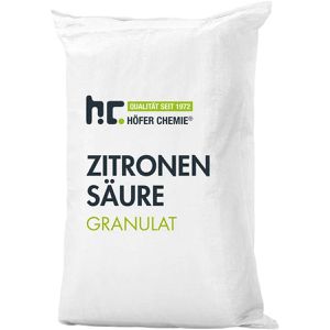 Höfer-Chemie Zitronensäure Granulat, Pulver, zum Entkalken & Reinigen, Lebensmittelqualität, Sack, 25 kg