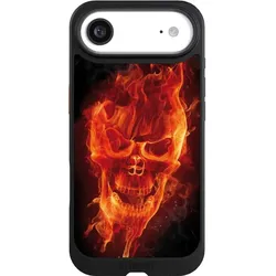 Nivocase Hülle für Apple iPhone Air Handyhülle NIVOcore Case Schwarz Feuer Schädel Totenkopf (Apple iPhone Air), Smartphone Hülle, Schwarz