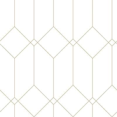 ESTA Home Trilliant White Art Deco Motif Wallpaper