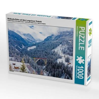 CALVENDO Puzzle Rhätische Bahn auf dem Langwieser Viadukt | 1000 Teile Lege-Größe 64x48cm Foto-Puzzle für glückliche Stunden