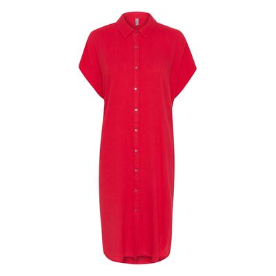 Midikleid CULTURE "Damen Kleid CUelina", Damen, Gr. S, N-Gr, rot (racing rot), Obermaterial: 100% Baumwolle CO., Kleider Midikleid