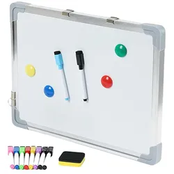 Relaxdays Whiteboard mit Zubehör Weiß,Silber