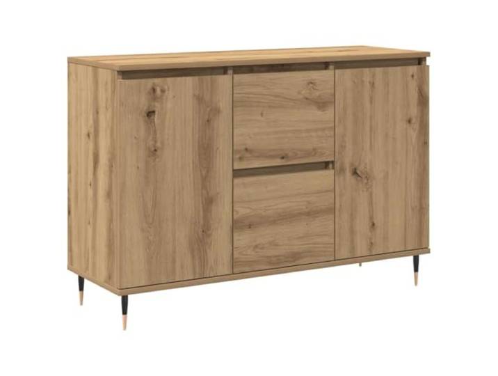HGFDVCMR Sideboard Artisan-Eiche 101,5x35x70 cm Holzwerkstoff Stilvoller Anrichteschrank mit 2 Türen und 2 Schubladen für Wohnzimmer, Esszimmer oder Flur mit stabilen Beinen.