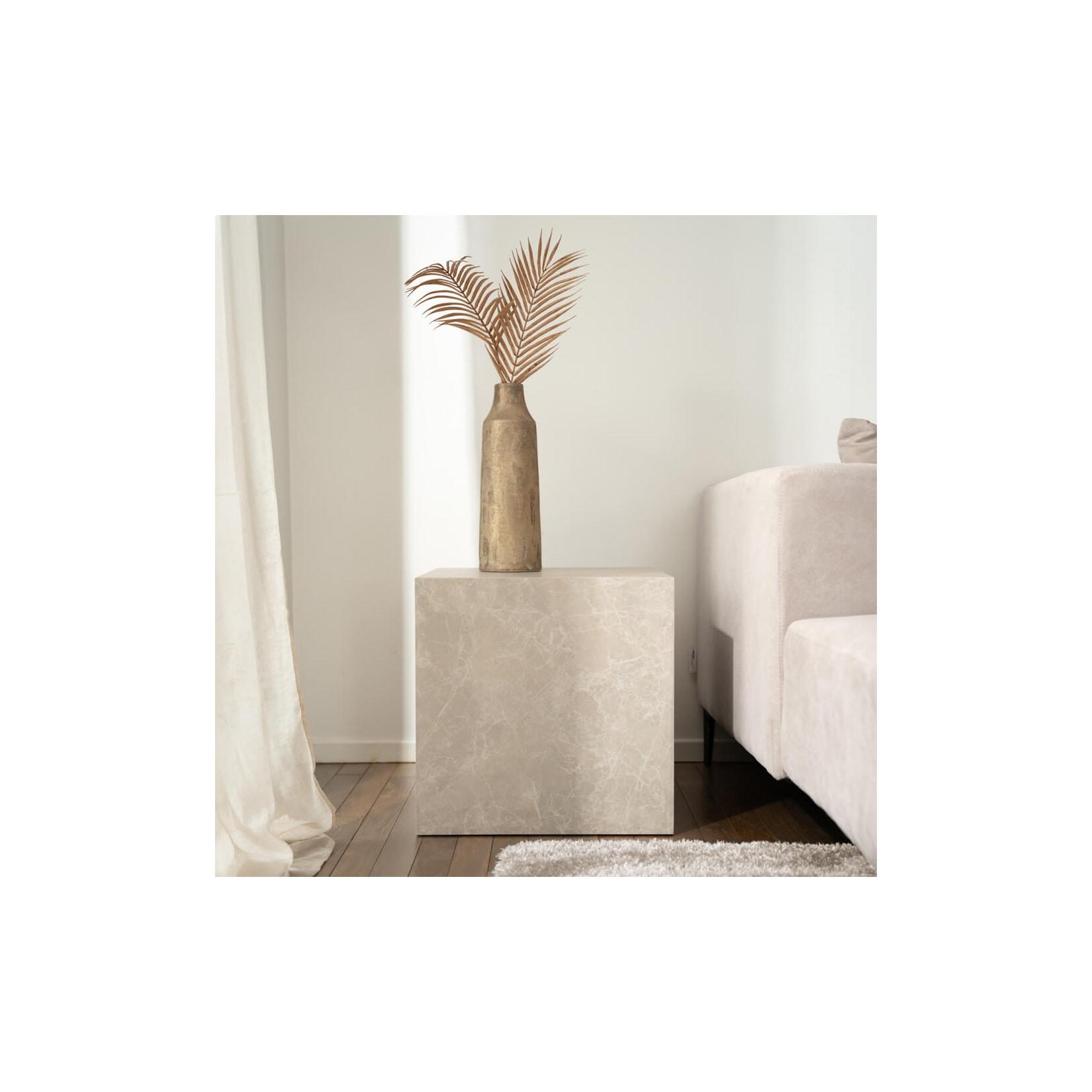 HOME DELUXE Couchtisch Marmor AMIRI M - 50 x 50 cm Beige