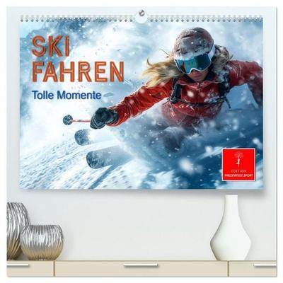 Skifahren - tolle Momente (hochwertiger Premium Wandkalender 2027 DIN A2 quer), Kunstdruck in Hochglanz