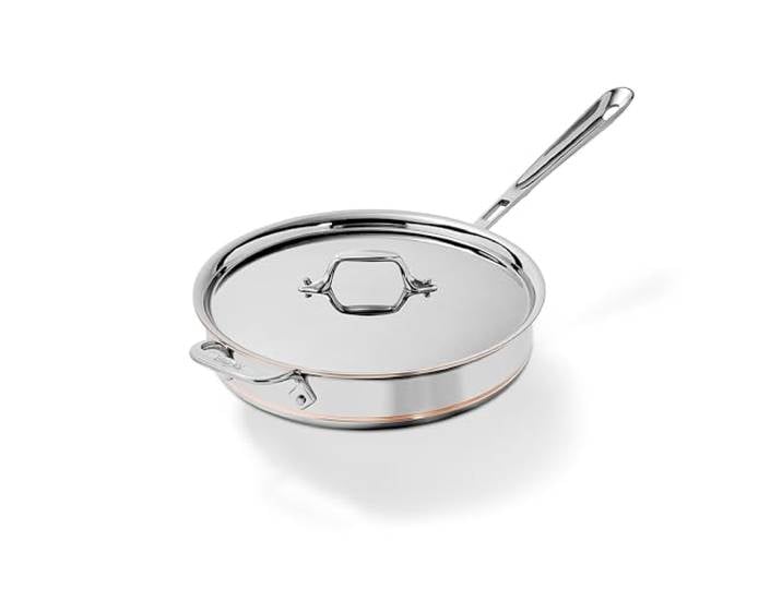 All-Clad 6403SS EURO Copper-Core Sauteuse mit Deckel 26,7 cm, 3,8 L, induktionsgeeignet, Edelstahl