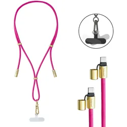 Intenso Handykette Charging Lanyard Ladekabel, neon pink