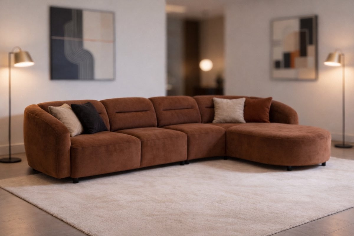 Valenza Curve Luxe Gebogen Design Bank voor de Woonkamer