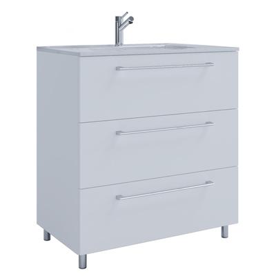 Waschtisch VCM "2-tlg. Waschplatz Waschtisch Badinos 3 Schublade", weiß, B:80cm T:46cm, Waschtische, Waschtisch