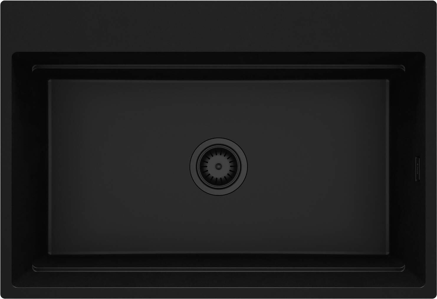 Magnetischer Granit-Spülbecken, Nero Matt, 1-fach, stoßfest und hitzebeständig, ideal für kleine Küchen