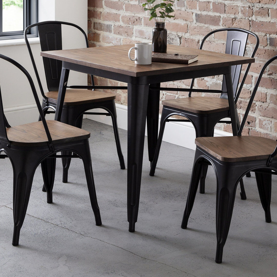 Ivy Bronx Lelystad Elm Square Wood Top Dining Table Mocha