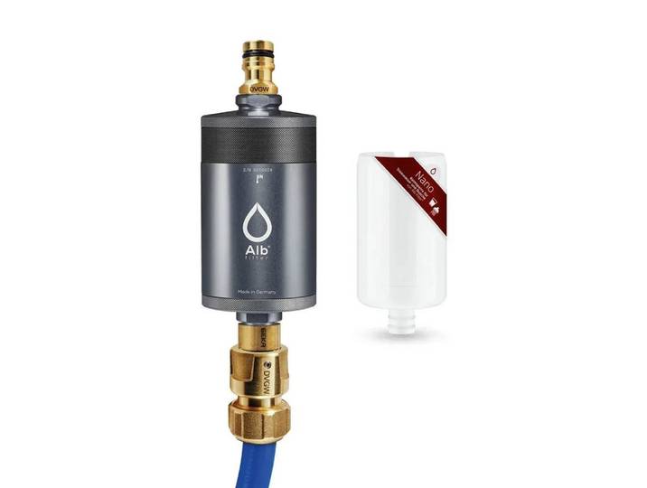 Alb Filter Wasserfilter Mobil Nano Campingfilter, Keimsperre 0,1 µm, Legionellenschutz, GEKA-Anschluss, mit Vorfilter