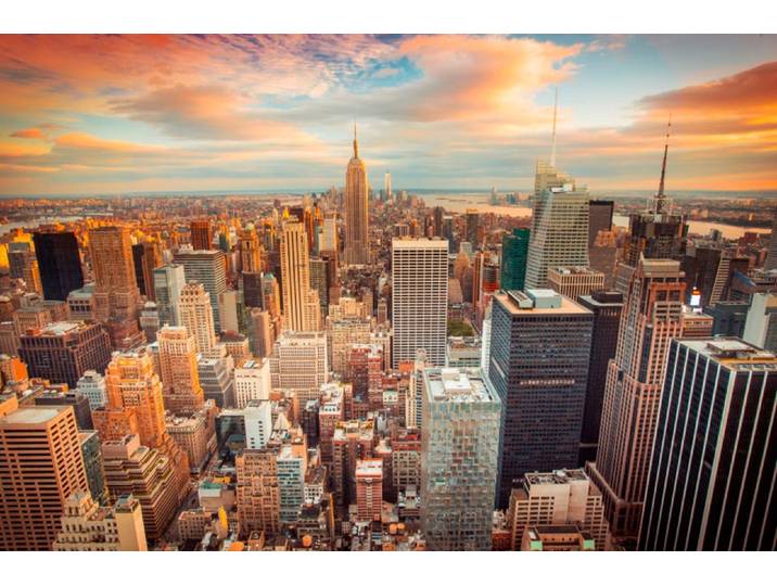 Fototapete PAPERMOON Manhattan Midtown , bunt, B:3,5m L:2,6m, Vlies, Tapeten, Fototapete