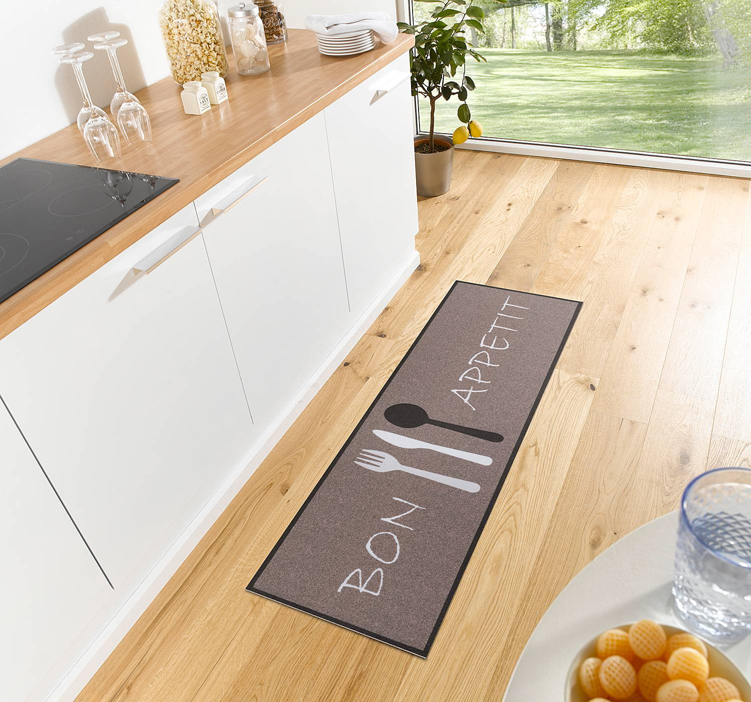 home24 Loper Bon Appetit Bestekset, Bruin, B: 50 cm, H: 150 cm