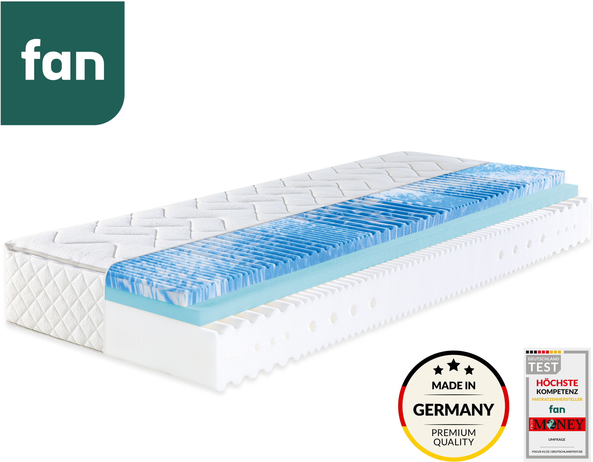 f.a.n. 7-Zonen-Kaltschaummatratze »Sweet Dream XXL«, mit Gelschaum-Topper