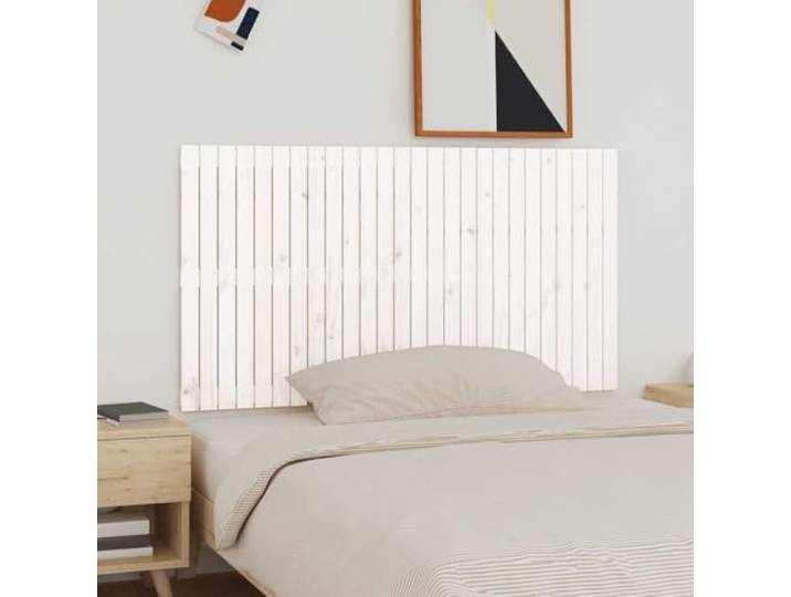 Weißes Kopfteil aus massivem Kiefernholz, 166x3x90 cm, für Wandmontage, bietet perfekte Rückenstütze beim Lesen und Fernsehen, passend für Betten