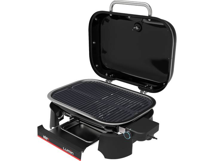 Elektrogrill WEBER LUMIN , schwarz, B:66cm H:30,5cm T:48,5cm, Kontaktgrill_Standgrill_Tischgrill_Teppanyakigrill, Elektrogrill