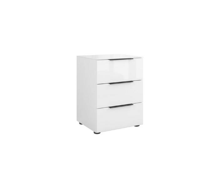 freiraum Nachtkommode style, in weiß matt - Weißglas - 45x60,3x40cm (BxHxT)
