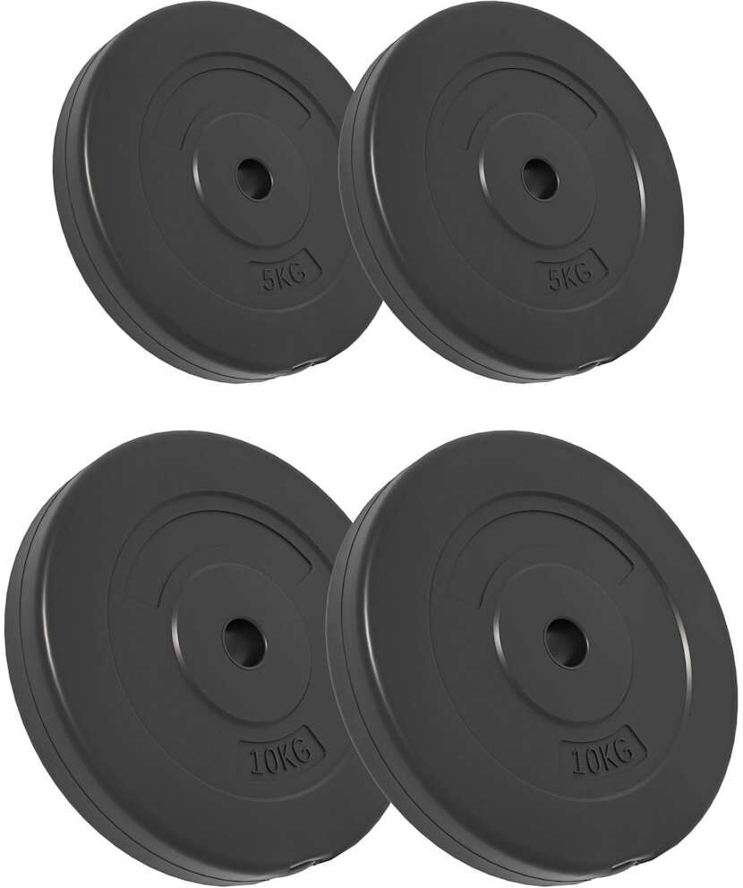 vidaXL Plaques de poids 4 pcs 30 kg Béton