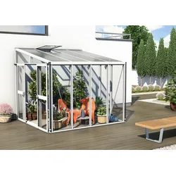 Vitavia Anglehngewächshaus Helena 7000 Kombiverglasung ESG/HKP Weiss