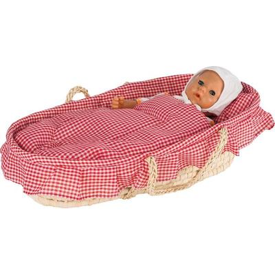 goki Puppentragekorb mit Bettzeug, rosa