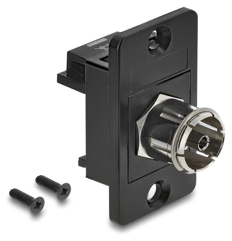 Delock Paneelmontage IEC-connector naar F-connector, zwart
