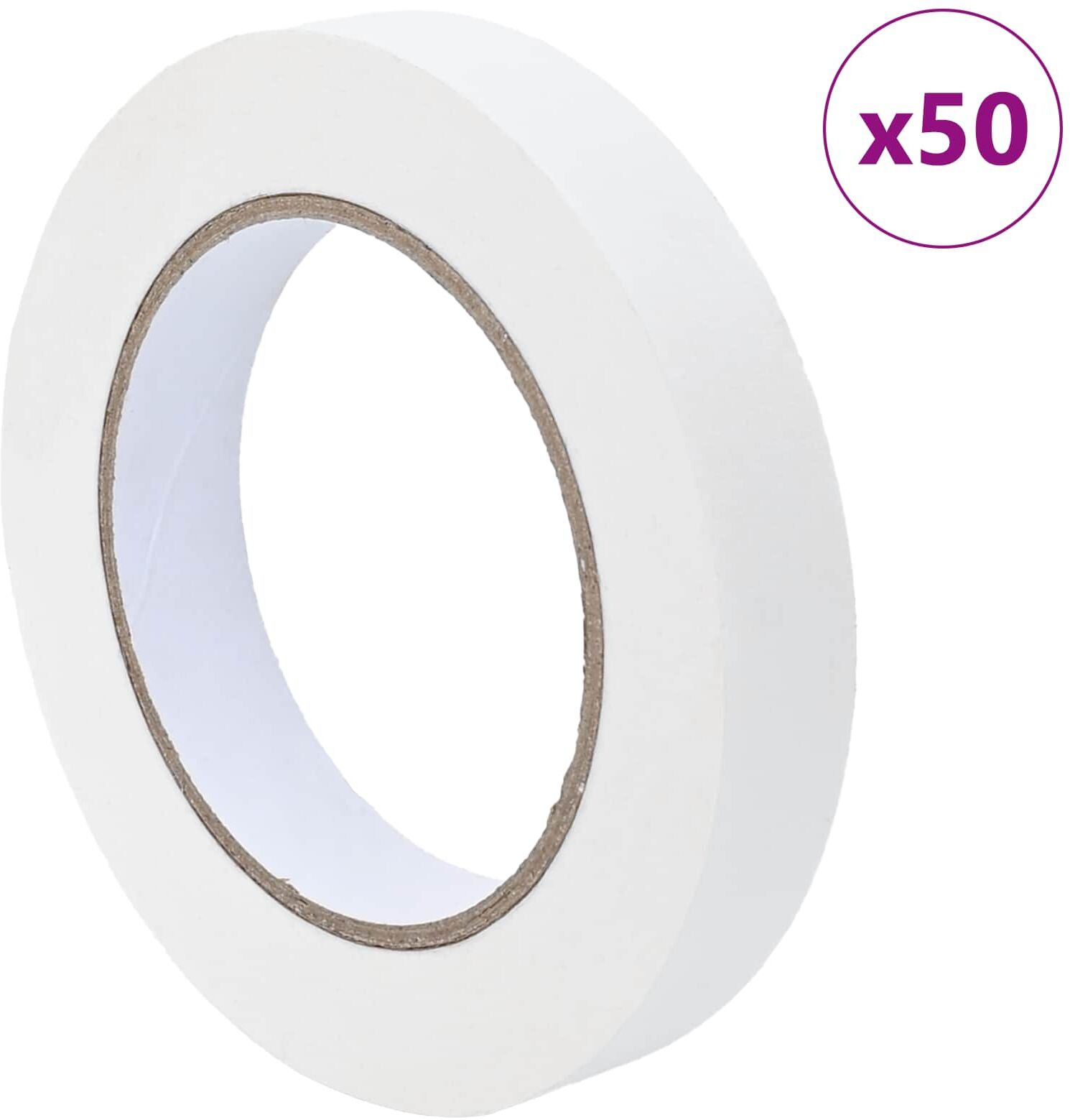 vidaXL Rubans de masquage pour peintre 50 pc Blanc 19mm x 50m Papier