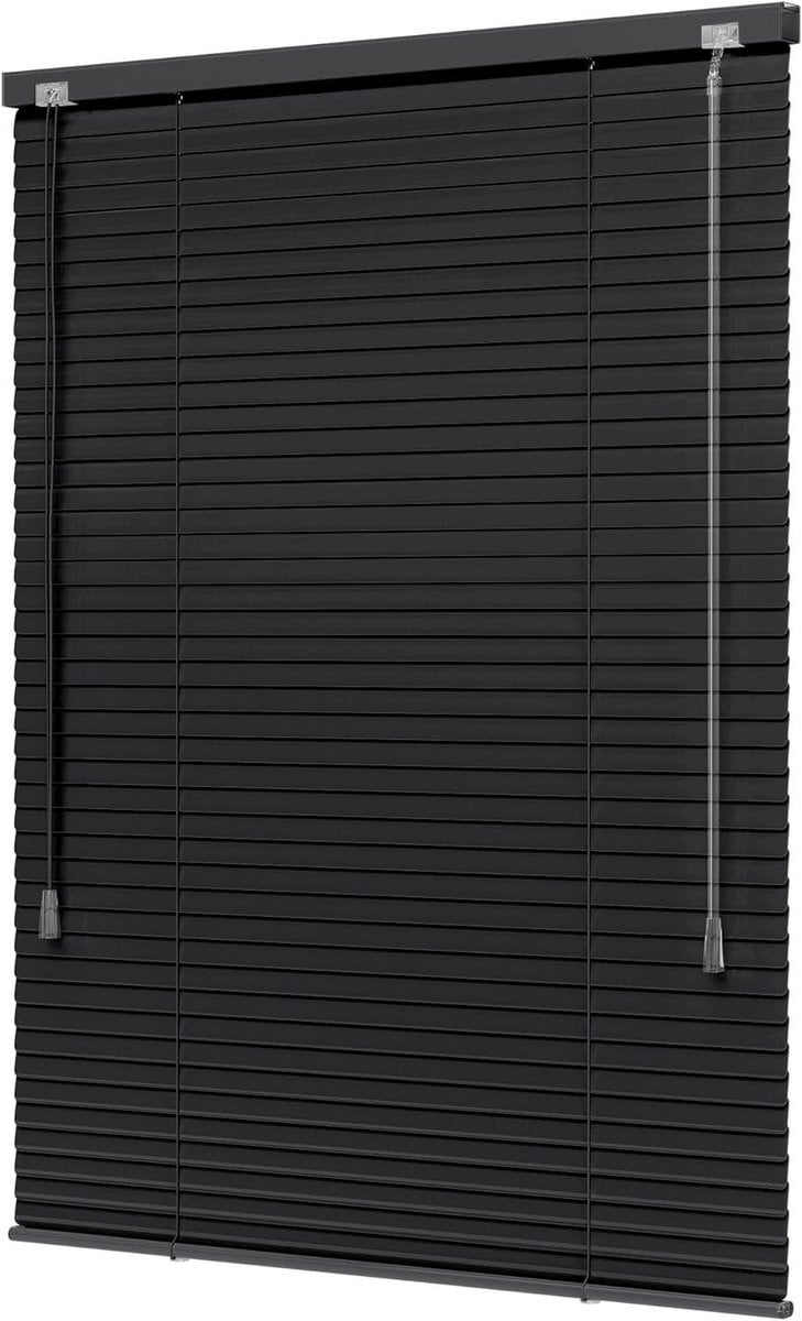 Lichtdichte aluminium jaloezie zwart mat - 50 x 200 cm