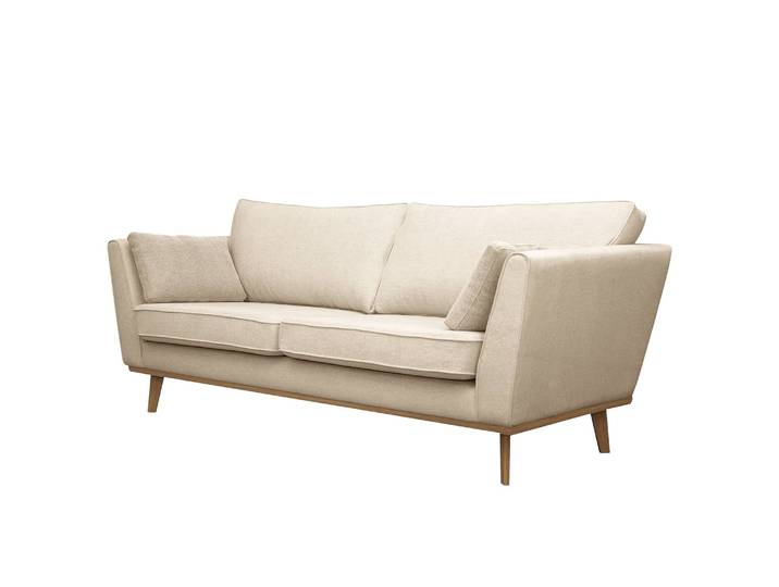 Canapé Lauwe 2-3 places Beige/Crème Tissu 200 x 84 x 92cm Scandi