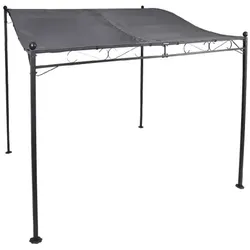 Lex Pavillon Gartenpavillon 2,5x3 m Anbaupavillon Terrasse Pergola Sonnenschutz PU grau : Grau