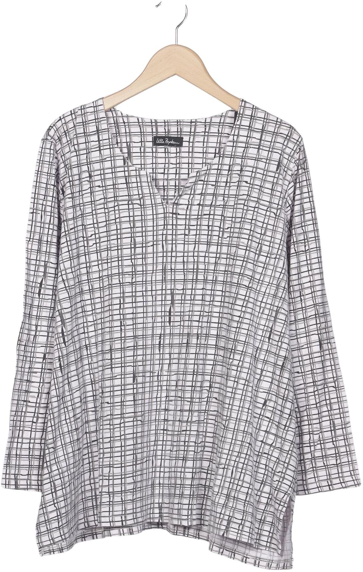 Ulla Popken Damen Langarmshirt, Weiß, Gr. 3Xl, Baumwolle - Second Hand