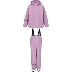 ZigZag Roze Printed PU Regenjacke + Regenhose Set Kinder 4237 - lupine 10 (140)