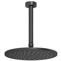Gessi Anello, Antikalk-Kopfbrause D=250 mm mit Gelenk und Deckenarm 261 mm, 63352299, Farbe: Schwarz XL