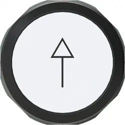 ABB MP1-7205 Drucktaster, weiß, bedruckt, flach-tastend, Frontring schwarz Symbol schwarz: Pfeil nach oben, nicht beleuchtbar