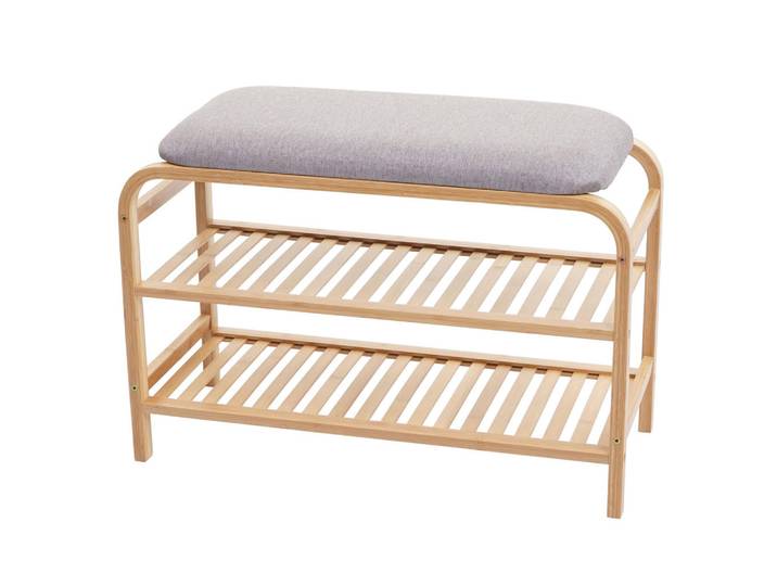 Jamb Schuhregal Braun, Grau, Holz, 70x50x30 cm, Garderobe, Schuhaufbewahrung, Schuhregale